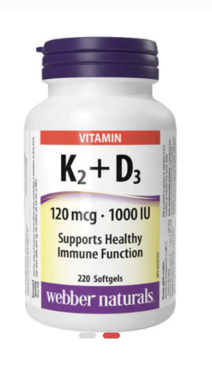 ویتامین دی ۳ و کا ۲ K2 +D3 وبر نچرالز (220 عددی)