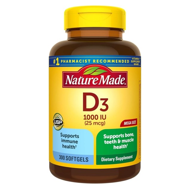 ویتامین D3 1000iu نیچرمید NatureMade (300 عددی)