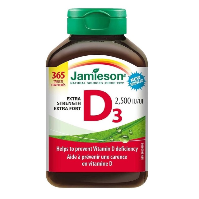ویتامین Jamieson D3 2500iu جیمیسون (365 عددی)