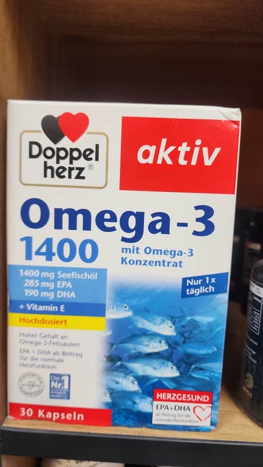 Doppelherz Omega-3 1400 mg - دوز بالا امگا 3 کنسانتره به علاوه ویتامین E - محتوای بالای اسیدهای چرب امگا 3 - ۳۰ کپسول