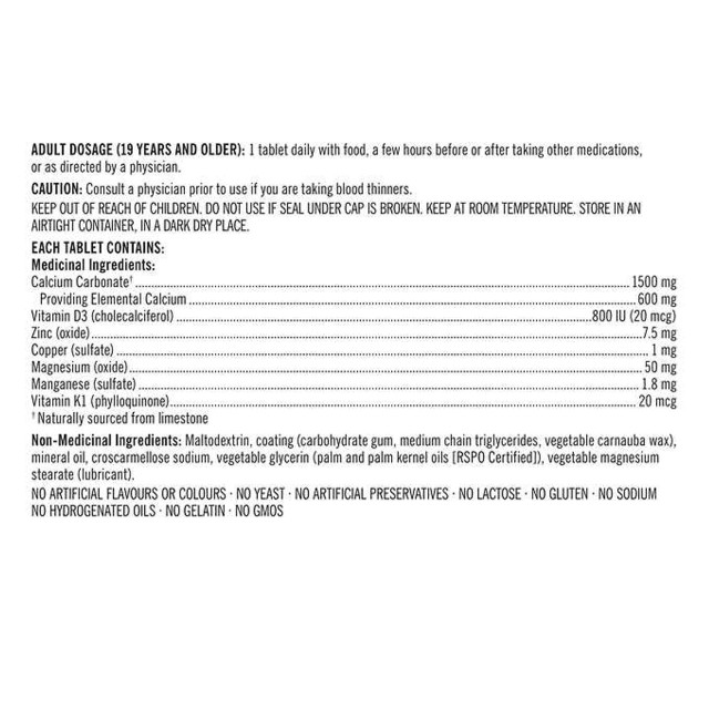 کلسیم پلاس ویتامین دی و مینرال کرکلند 1500mg