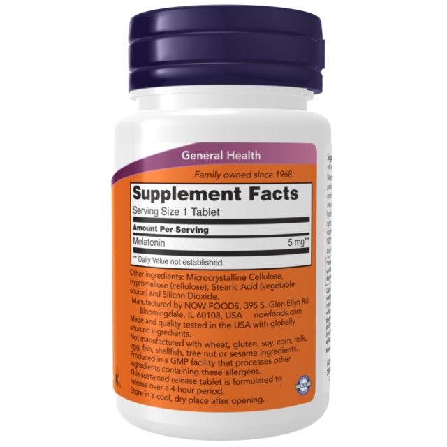 قرص ملاتونین NOW Melatonin 5mg (120 عددی