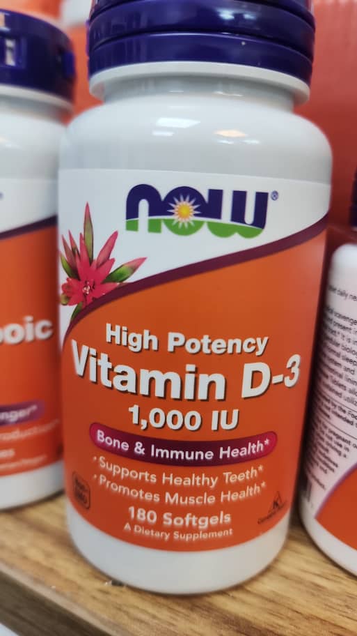 ویتامین دی ناو 180 عددی Now Vitamin D3 1000 IU
