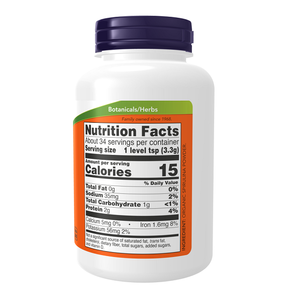 پیور اسپیرولینا ارگانیک ناو (۱۱۳گرم)Now Organic Spirulina