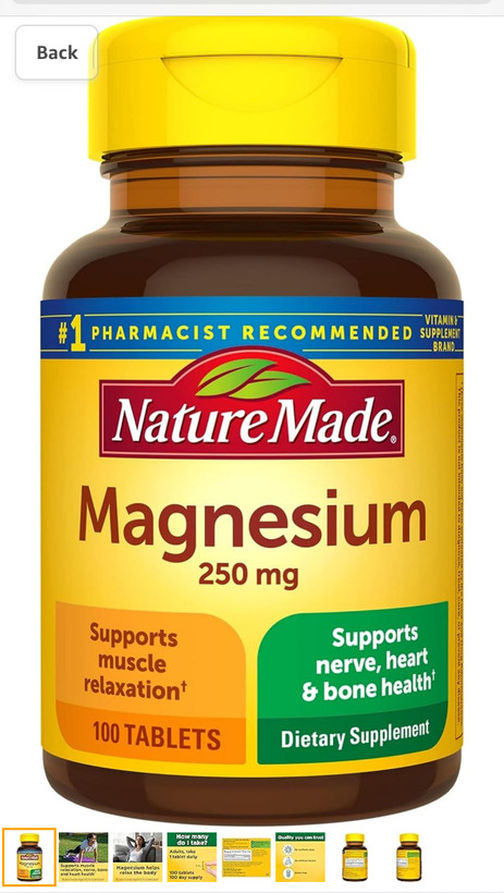 Nature Made اکسید منیزیم 250 میلی گرم، مکمل غذایی برای حمایت از سلامت عضلات، قلب، استخوان و اعصاب، 100 قرص، منبع 100 روزه