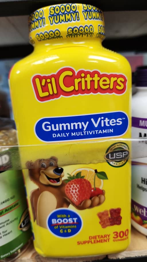 لیلکریترز ۱۹۰ عددی مخصوص کودکانL’il Critters Gummy Vites Daily Gummy Multivitamin for Kids, Vitamin C, D3 for Immune Support Cherry, Strawberry, Orange, Pineapple and Blueberry Flavors