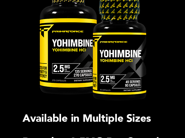 یوهمبین PrimaForce Yohimbine HCl 2.5mg، ۱۳۵ کپسول - مکمل غیر GMO و بدون گلوتن