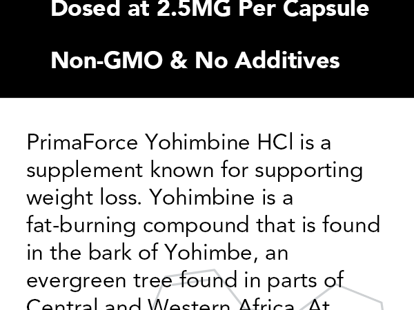 یوهمبین PrimaForce Yohimbine HCl 2.5mg، ۱۳۵ کپسول - مکمل غیر GMO و بدون گلوتن