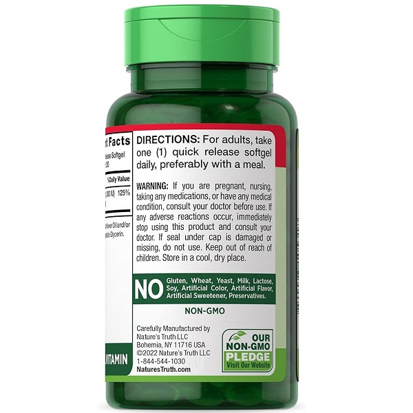 ویتامین دی نچرالز تریث Nature’s Truth Vitamin D3 1000 IU