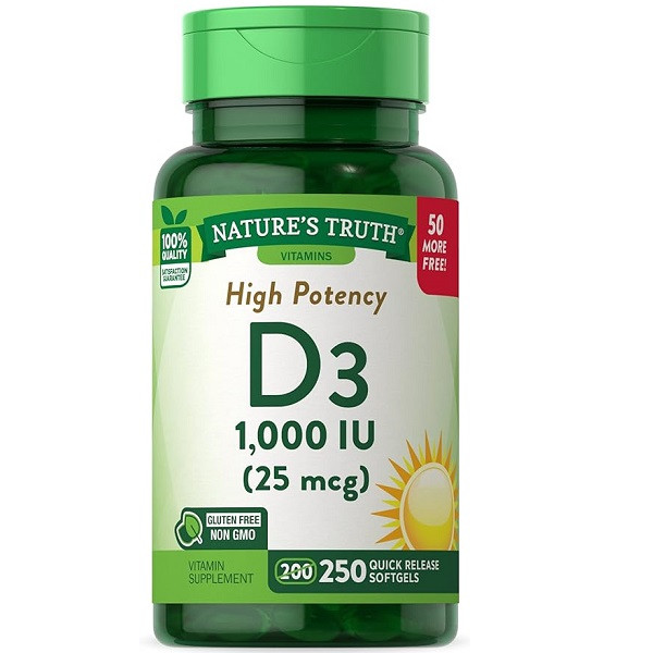 ویتامین دی نچرالز تریث Nature’s Truth Vitamin D3 1000 IU