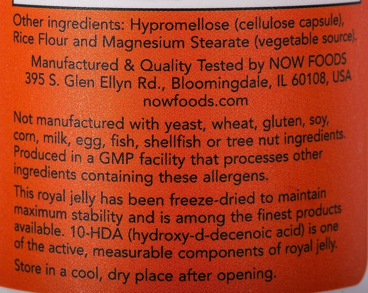 کپسول رویال ژلی ناو NOW Royal Jelly 500mg (60 عددی)