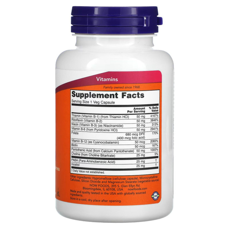 ویتامین ب ناو 100 عدد Vitamin B-50mg 100 CapsulesNOW Foods B-50