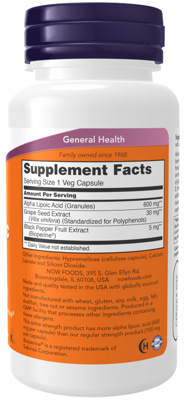 الفا لیپوئیک اسید ناو فودز 60 عددیAlpha Lipoic Acid,now