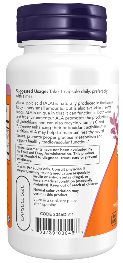 الفا لیپوئیک اسید ناو فودز 60 عددیAlpha Lipoic Acid,now
