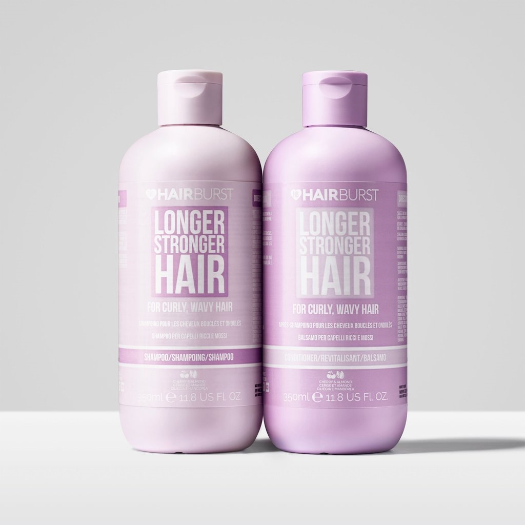 شامپو هیربرست Hairburst بنفش مخصوص موهای فر و مجعد حجم 350ml | ضد ریزش، حفظ فر مو، بدون سولفات، ترمیم قوی