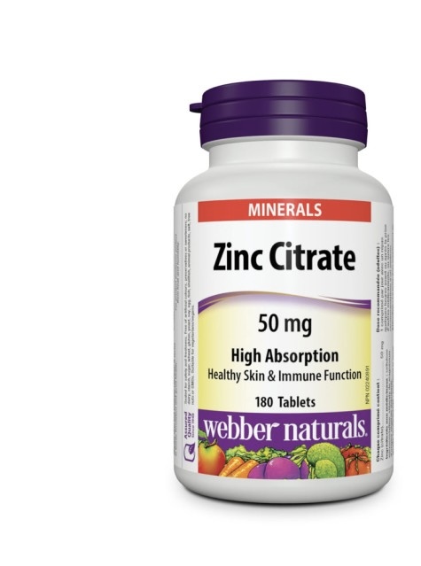 قرص زینک سیترات وبر نچرالز (180 عددی) Webber Naturals Zinc Citrate 50mg