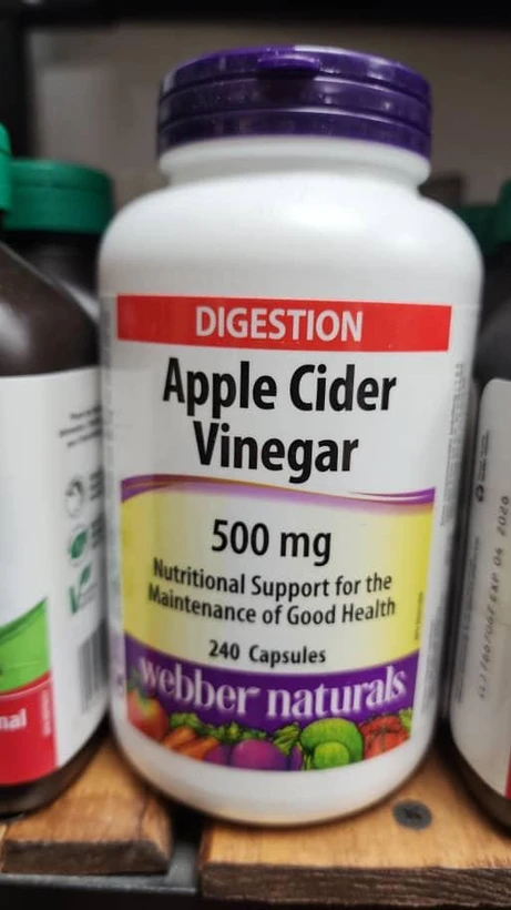  کپسول سرکه سیب (۲۴۰عددی)وبر نچرالز Webber natruls DIGESTION Apple Cider Vinegar 500 mg