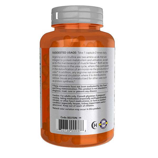 آرژنین و سیترولین ناو (۲۴۰عددی)NOW Arginine and Citrulline