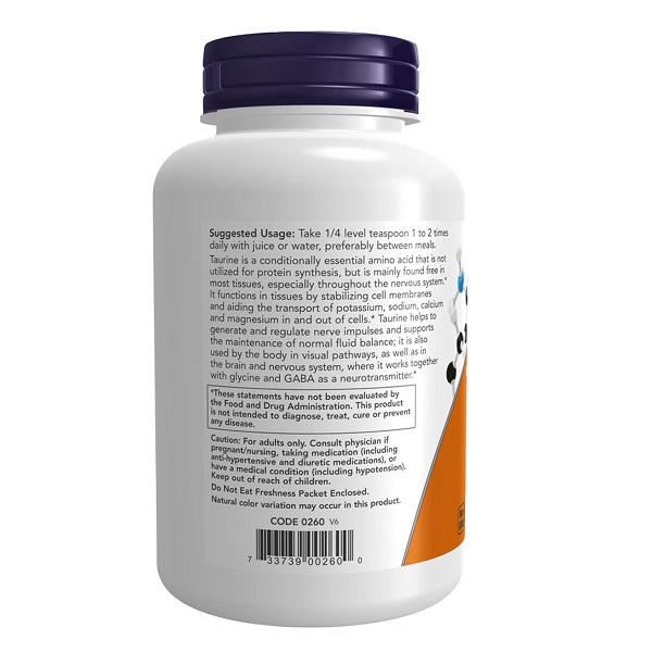 پودر پیور تائورین ناو (۲۷۰گرمی)Now Taurine Pure Powder