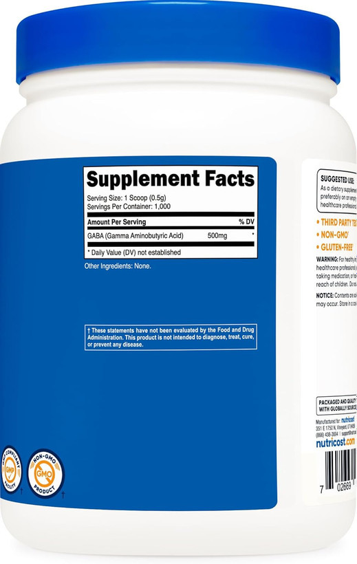 گابا 500 گرمی 500 میلی گرم ناتری کاست (Gamma Aminobutyric Acid