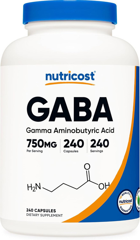 گابا 750 میلی گرم 240 عددی ناتری کاست Nutricost GABA (Gamma Aminobutyric Acid) 750mg