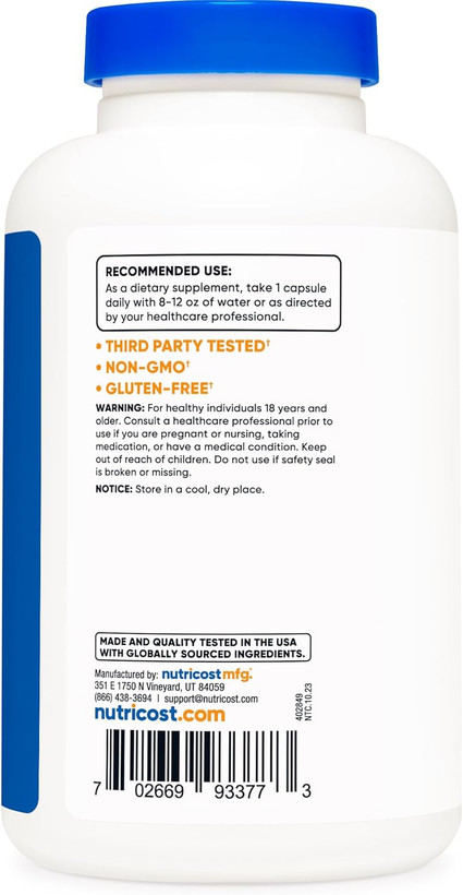 نیاسینامید ناتری کاست 500 میلی گرمی Nutricost Niacinamide (Vitamin B3 Flush Free Vitamin B3