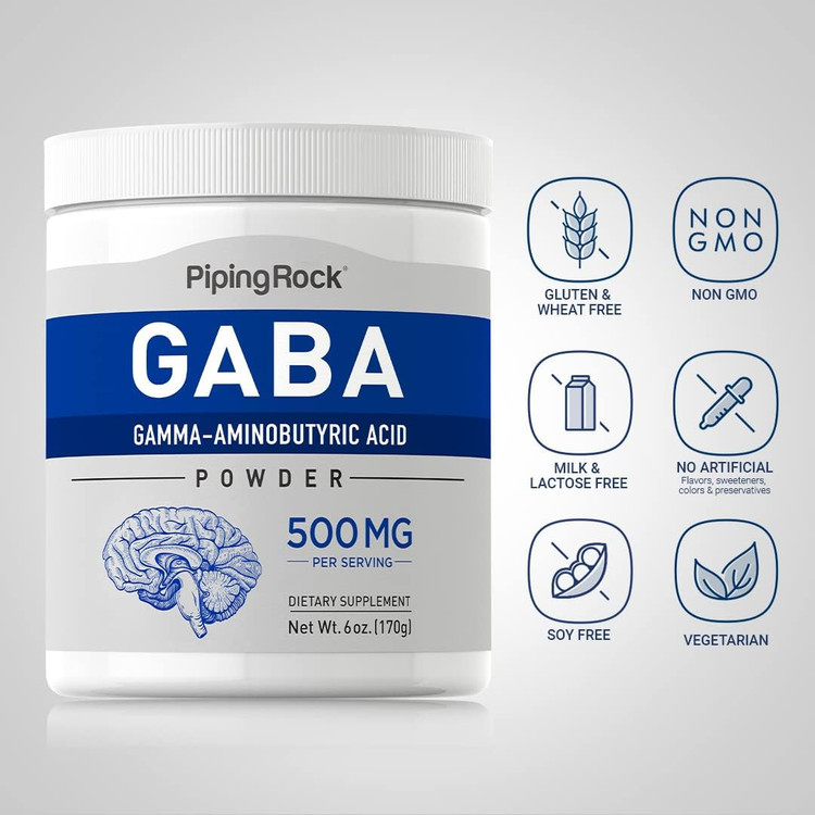 گابا 500 میلی گرم پایپینگ راک Piping Rock GABA Powder 500 mg