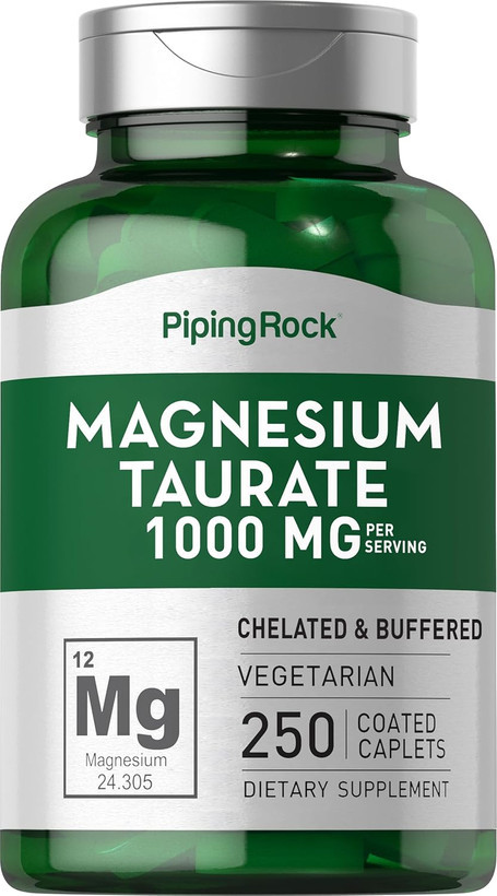 منیزیم وتورین پایپنگ راک (۲۵۰عدد) Piping Rock Magnesium Taurate | 1000mg | 250 Caplets