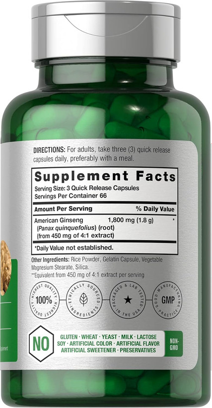 جنسینگ آمریکایی 1800 میلی گرم هورباخ Horbäach American Ginseng Capsules | 1800 mg