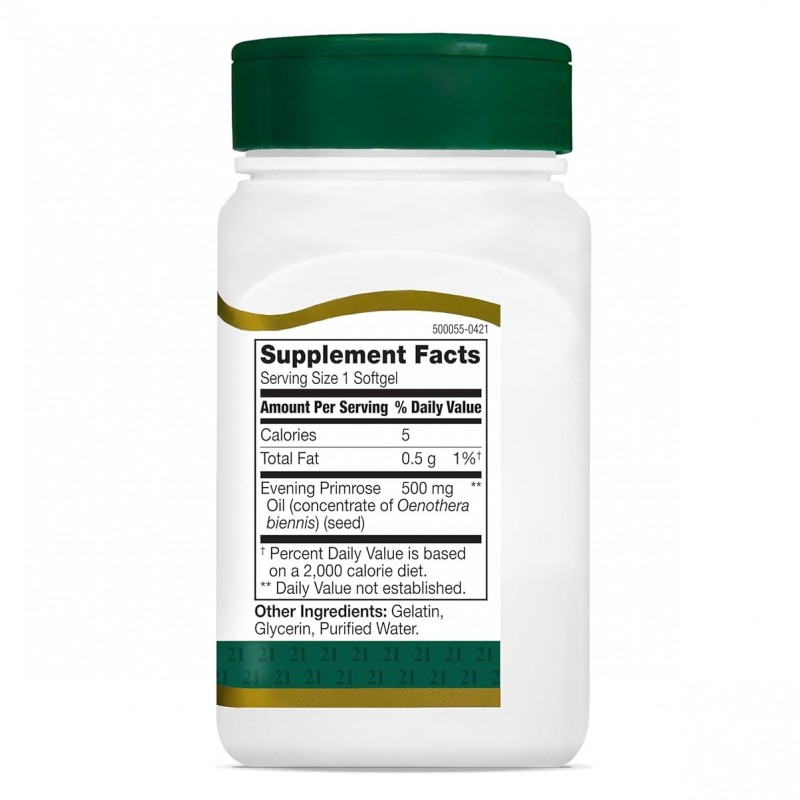 روغن گل مغربی 21Century Evening Primrose Oil 500mg قرن 21 (60 عددی)