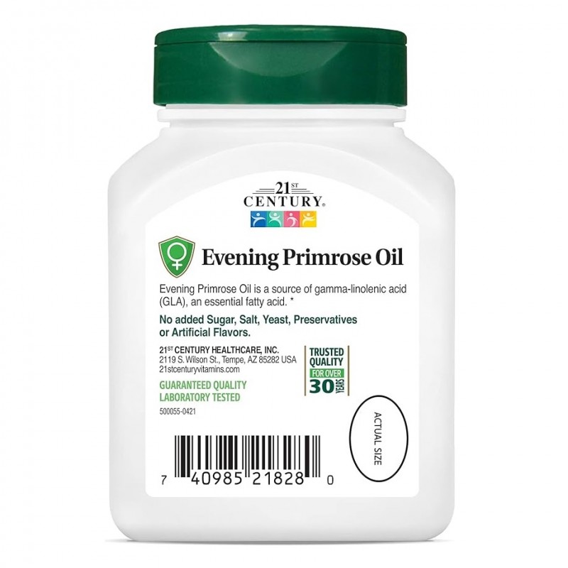 روغن گل مغربی 21Century Evening Primrose Oil 500mg قرن 21 (60 عددی)