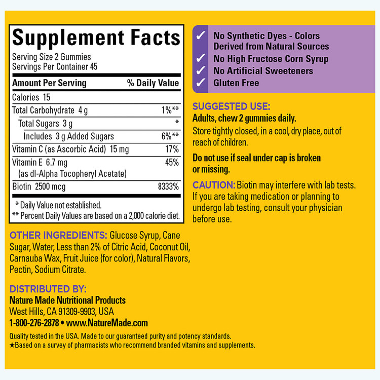 مکمل تقویت مو پوست و ناخن نیچرمید ۹۰ عددی NatureMade215