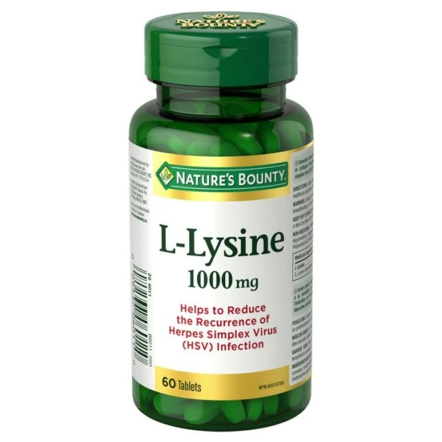 اسید آمینه نیچرز بونتی ال لیسین ۱۰۰۰ میلی گرم (۶۰ عددی) NATURES BOUNTY L-Lysine 1000MG