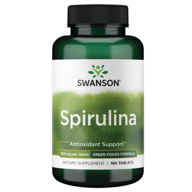 جلبک اسپیرولینا Swanson Spirulina 500mg سوانسون (180 عددی)