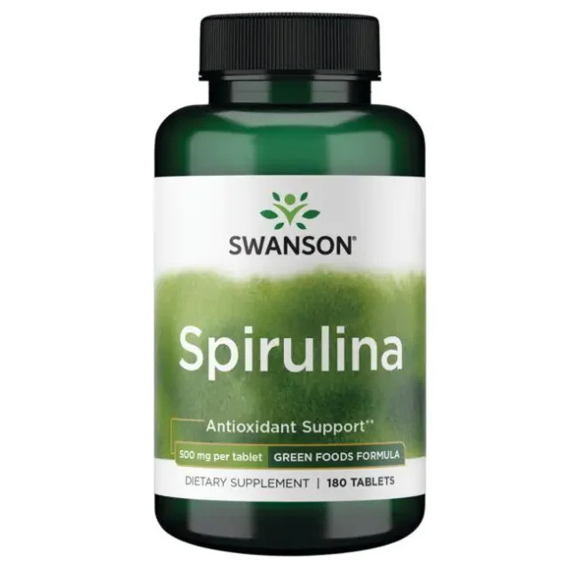 جلبک اسپیرولینا Swanson Spirulina 500mg سوانسون (180 عددی)
