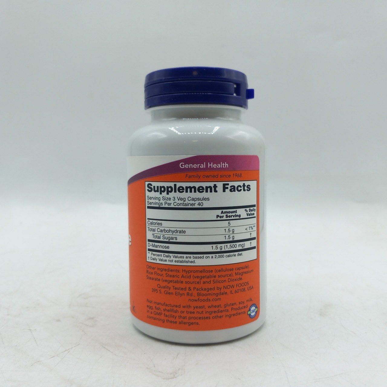 دی مانوز ناو 120 کسپول NOW D-Mannose 500mg