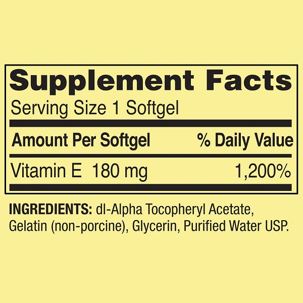 ویتامین E اسپرینگ والی 180 میلی گرم 100 عدد Spring Valley Vitamin E