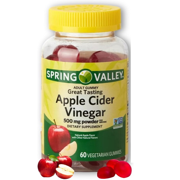 پاستیل سرکه سیب اسپرینگ والی(۶۰عددی) Spring Valley Apple Cider Vinegar