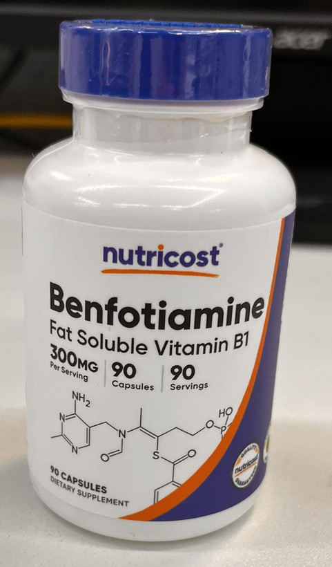 بنفوتیامین 300 میلی گرم ناتری کاست Nutricost Benfotiamine 300mg, 90 Capsules