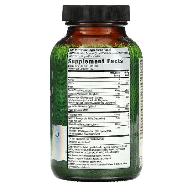 منیزیم و آشواگاندا اروین نچرالز Irwin Magnesium + Ashwagandha