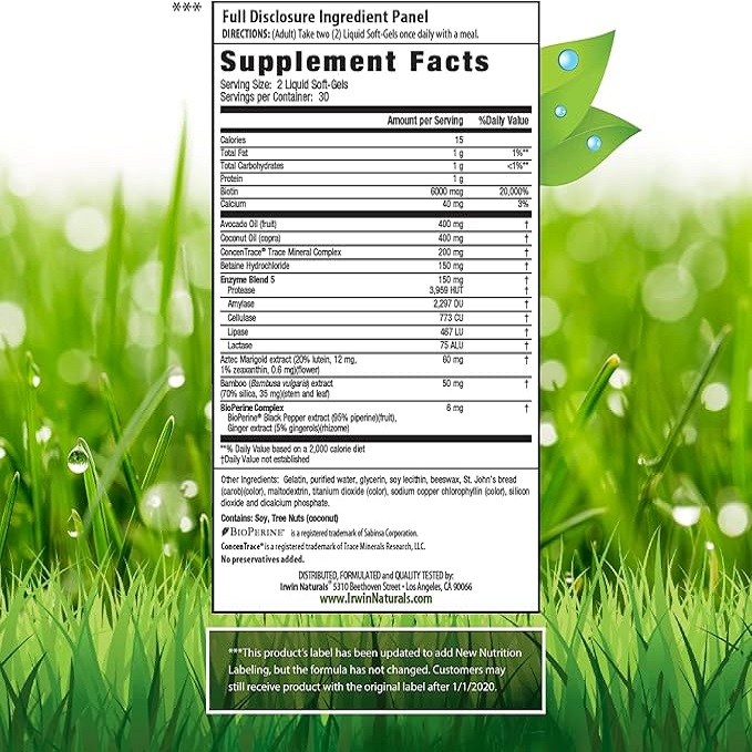 بیوتین ایروین نچرالز Irwin Naturals Biotin-6000 Supports Healthy Skin, Hair & Nails