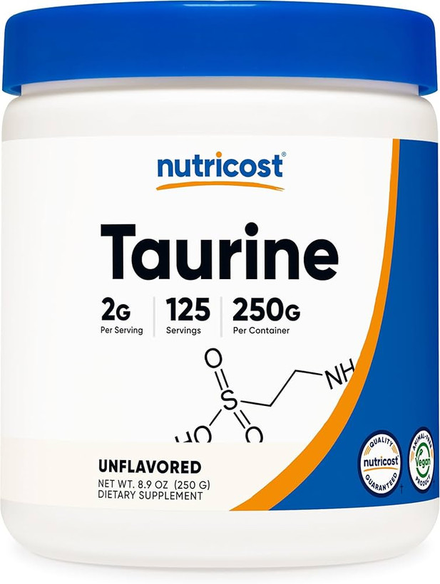 پودرتائورین ۲۵۰گرمی ناتری کاست Nutricost Taurine Powder