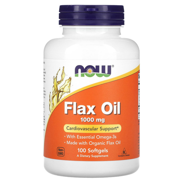 قرص روغن بذر کتان 1000 میلیگرم ناوـ 100عددیNOW Foods Flax Oil, 1,000 mg, 120 Veggie Softgels