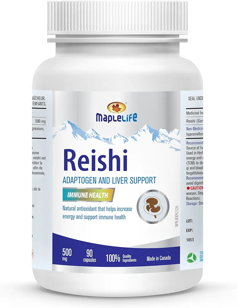 قارچ ریشی (گانودرما لوسیدوم) ۵۰۰ میلیگرم میپل لایفMapleLife Nutrition