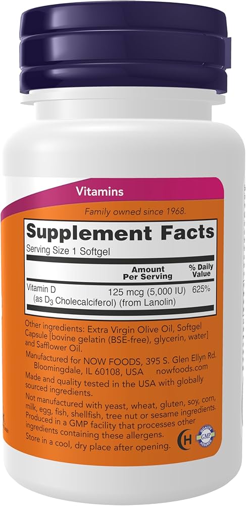 ویتامین دی 3 ناو | NOW Vitamin D-3 5000 IU