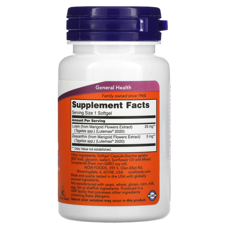 لوتئین و زئاگزانتین ناو فودز – (۶۰ عدد) NOW Foods Lutein & Zeaxanthin | Blue Light & Macular Protection | 60 Softgels