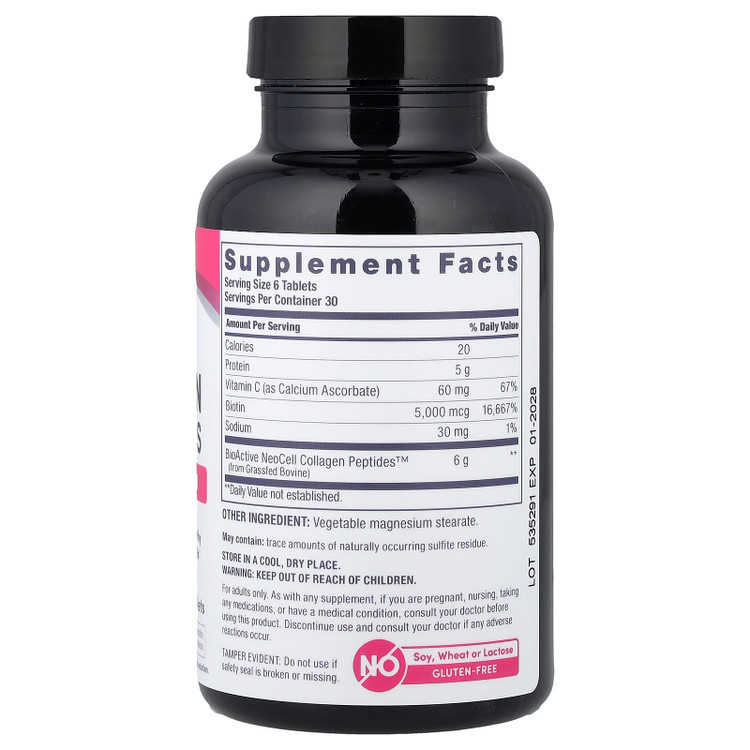 کلاژن پپتاید 6000میلی گرم نئوسل ۱۸۰عددNeoCell Grass-Fed Collagen Peptides + Vitamin C & Biotin | –