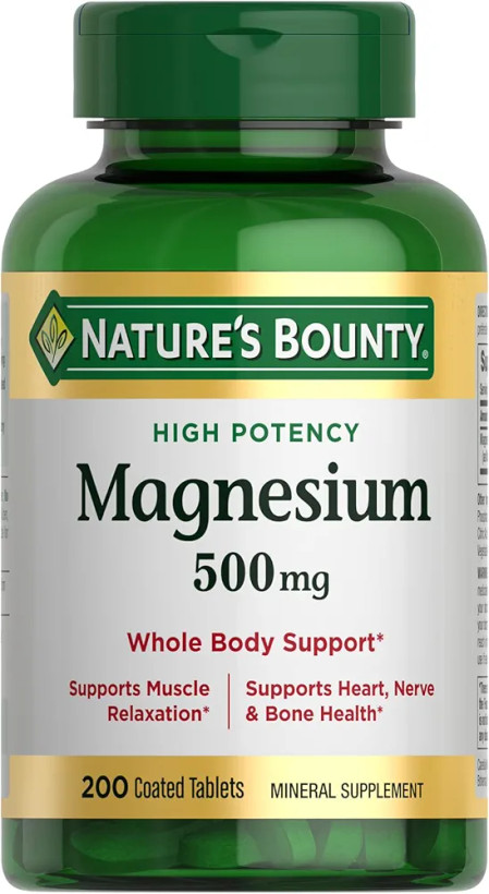 منیزیم نیچرز بونتی 500 میلی گرم 100 عدد NATURE’S BOUNTY MAGNESIUM