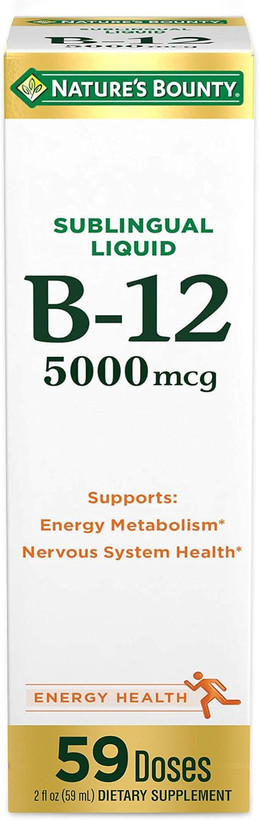 ویتامین B12 نیچرز بونتی ۵۰۰۰ میکروگرم، لیکویید Bounty Vitamin B12 5000 Mcg Sublingual Liquid