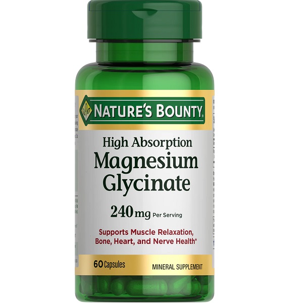 منیزیم گلیسینات نیچرز بونتی 240 میل 60 عدد Nature’s Bounty Magnesium Glycinate
